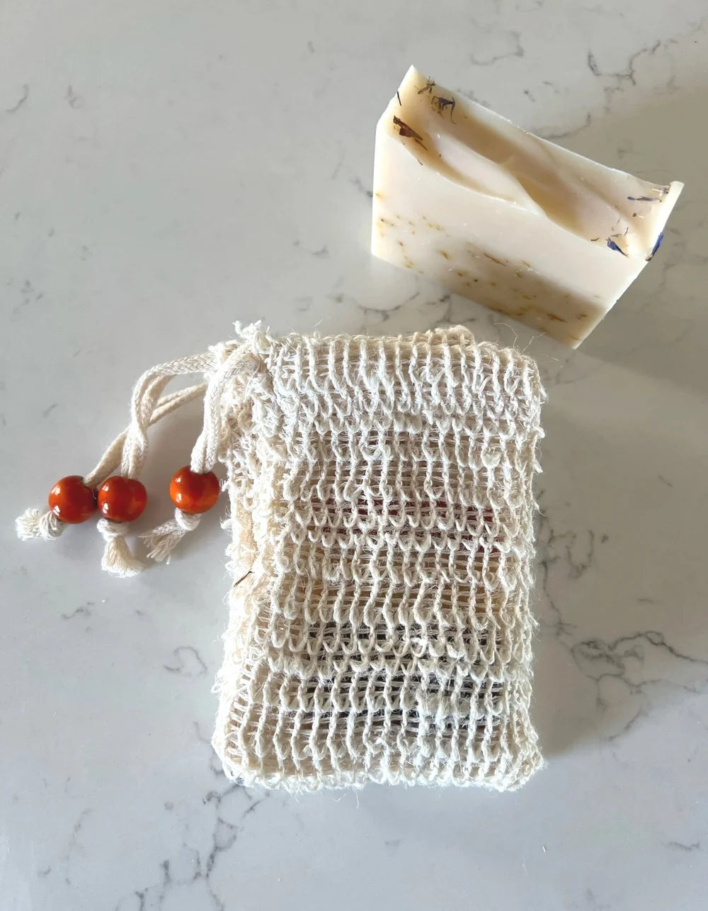 Natural Soap Saver + Lathering Exfoliating Bag