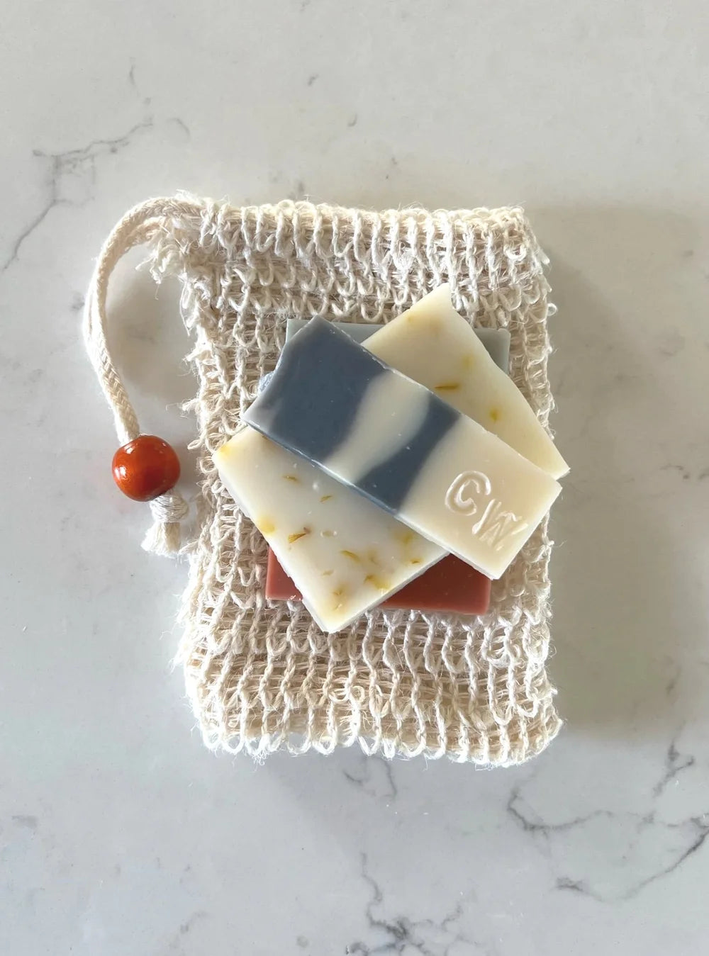 Natural Soap Saver + Lathering Exfoliating Bag